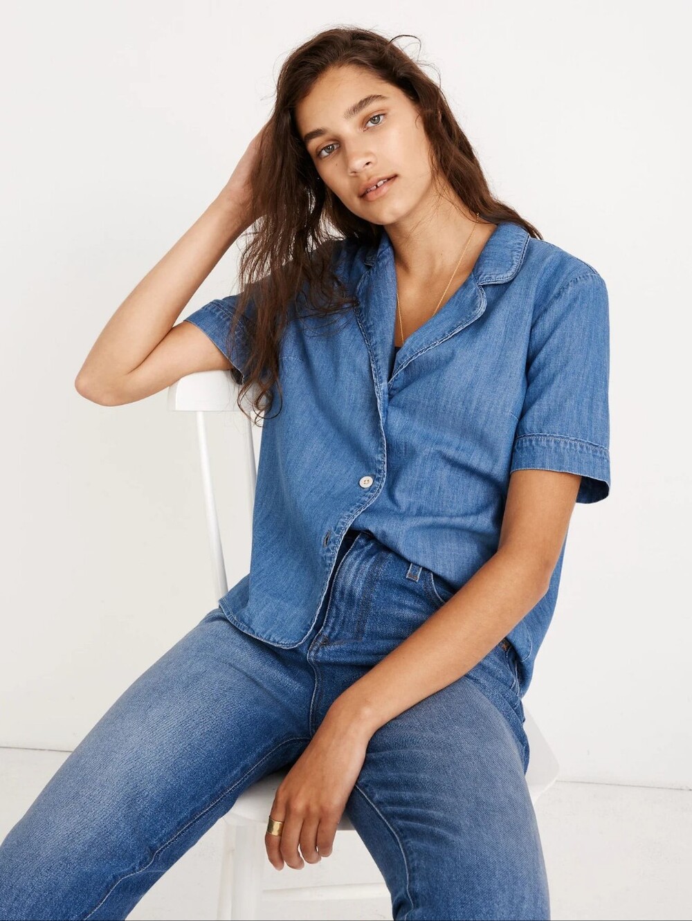 Madewell Lightweight Oversized Boxy Denim Shirt S